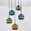 Koyoto Hanglamp, Kogellampje, Cluster hanglamp 45 cm Blauw, Goud, Groen, 5-lichts