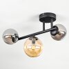 Chehalis Plafondlamp, Kogellampje Amber, Rookkleurig, 3-lichts