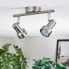 Edain Plafondlamp, Plafondspot LED Chroom, Nikkel mat, 2-lichts