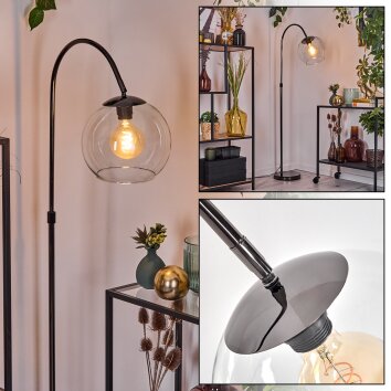 Koyoto Staande lamp, Booglampen Chroom, Zwart, 1-licht