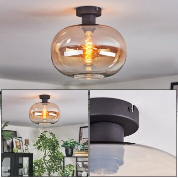 Apedo Plafondlamp Amber, Duidelijk, 1-licht