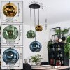 Ripoll Hanglamp, Kogellampje, Cluster hanglamp Blauw, Goud, Groen, 3-lichts