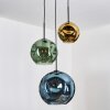 Ripoll Hanglamp, Kogellampje, Cluster hanglamp Blauw, Goud, Groen, 3-lichts