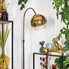 Koyoto Staande lamp, Booglampen Chroom, Zwart, 1-licht