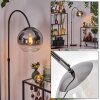 Koyoto Staande lamp, Booglampen Chroom, Zwart, 1-licht