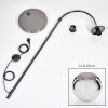 Koyoto Staande lamp, Booglampen Chroom, Zwart, 1-licht