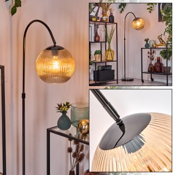 Koyoto Staande lamp, Booglampen Chroom, Zwart, 1-licht