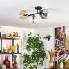 Gastor Plafondlamp, Kogellampje Amber, Duidelijk, Rookkleurig, 3-lichts