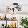 Gastor Plafondlamp, Kogellampje Amber, Duidelijk, Rookkleurig, 3-lichts
