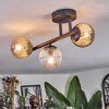 Chehalis Plafondlamp, Kogellampje Amber, Duidelijk, Rookkleurig, 3-lichts