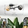 Chehalis Plafondlamp, Kogellampje Amber, Duidelijk, Rookkleurig, 3-lichts