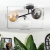 Chehalis Plafondlamp, Kogellampje Amber, Duidelijk, Rookkleurig, 3-lichts