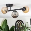 Chehalis Plafondlamp, Kogellampje Amber, Rookkleurig, 3-lichts