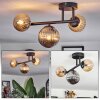 Chehalis Plafondlamp, Kogellampje Amber, Rookkleurig, 3-lichts