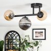 Chehalis Plafondlamp, Kogellampje Amber, Rookkleurig, 3-lichts
