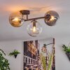 Gastor Plafondlamp, Kogellampje Amber, Duidelijk, Rookkleurig, 3-lichts