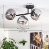 Gastor Plafondlamp, Kogellampje Duidelijk, Rookkleurig, 3-lichts