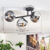 Gastor Plafondlamp, Kogellampje Chroom, Duidelijk, Rookkleurig, 3-lichts