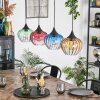Cem Hanglamp, Hanglamp Blauw, Geel, Groen, Duidelijk, Red, 4-lichts