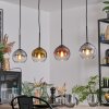Koyoto Hanglamp, Kogellampje, Hanglamp Goud, Duidelijk, Koperkleurig, Rookkleurig, 4-lichts