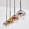 Koyoto Hanglamp, Kogellampje, Hanglamp Goud, Duidelijk, Koperkleurig, Rookkleurig, 4-lichts