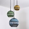 Koyoto Hanglamp, Kogellampje, Cluster hanglamp 30 cm Blauw, Goud, Groen, 3-lichts