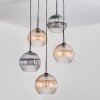 Koyoto Hanglamp, Kogellampje, Cluster hanglamp Amber, Duidelijk, Rookkleurig, 5-lichts