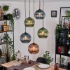 Koyoto Hanglamp, Kogellampje, Cluster hanglamp Blauw, Groen, Koperkleurig, 5-lichts