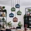 Koyoto Hanglamp, Kogellampje, Cluster hanglamp Blauw, Groen, Koperkleurig, 5-lichts