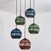 Koyoto Hanglamp, Kogellampje, Cluster hanglamp Blauw, Groen, Koperkleurig, 5-lichts