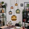 Koyoto Hanglamp, Kogellampje, Cluster hanglamp Blauw, Goud, Groen, Koperkleurig, 5-lichts