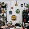 Koyoto Hanglamp, Kogellampje, Cluster hanglamp Blauw, Goud, Groen, Koperkleurig, 5-lichts