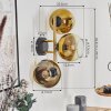 Koyoto Kogellampje, Wandlamp Goud, Zwart, 3-lichts