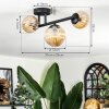 Chehalis Plafondlamp, Kogellampje Amber, 3-lichts
