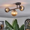 Chehalis Plafondlamp, Kogellampje Amber, Rookkleurig, 3-lichts