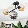 Chehalis Plafondlamp, Kogellampje Amber, Rookkleurig, 3-lichts