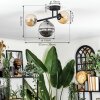 Chehalis Plafondlamp, Kogellampje Amber, Rookkleurig, 3-lichts
