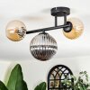 Chehalis Plafondlamp, Kogellampje Amber, Rookkleurig, 3-lichts