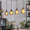 Fanhaes Hanglamp, Hanglamp Chroom, Rookkleurig, 4-lichts