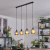 Fanhaes Hanglamp, Hanglamp Chroom, Rookkleurig, 4-lichts