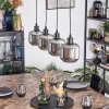 Fanhaes Hanglamp, Hanglamp Chroom, Rookkleurig, 4-lichts