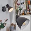 Farel Wandlamp, Muurspot Chroom, Zwart, 1-licht