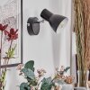 Farel Wandlamp, Muurspot Chroom, Zwart, 1-licht