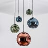 Ripoll Hanglamp, Kogellampje, Cluster hanglamp Blauw, Groen, Koperkleurig, 5-lichts