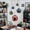 Ripoll Hanglamp, Kogellampje, Cluster hanglamp Blauw, Groen, Koperkleurig, 5-lichts