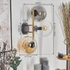 Gastor Kogellampje, Wandlamp Goud, Zwart, 3-lichts