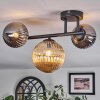 Chehalis Plafondlamp, Kogellampje Amber, Chroom, Rookkleurig, 3-lichts