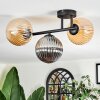 Chehalis Plafondlamp, Kogellampje Amber, Chroom, Rookkleurig, 3-lichts