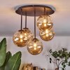 Chehalis Plafondlamp, Kogellampje Amber, 5-lichts