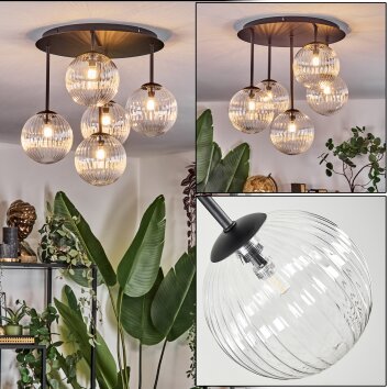 Chehalis Plafondlamp, Kogellampje Duidelijk, 5-lichts